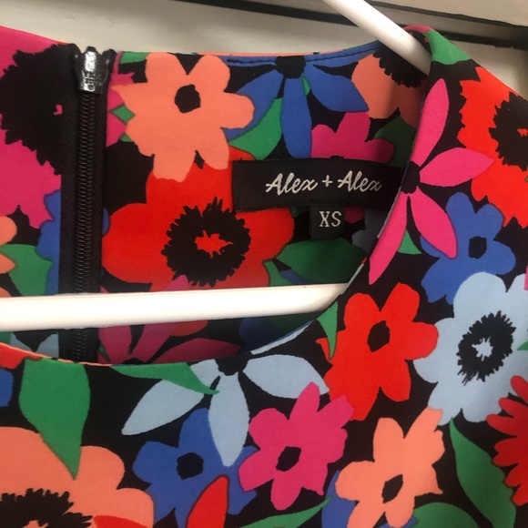 Alex + Alex Mod Mixed-Pattern Shift Dress - 2 - Picture 3 of 6